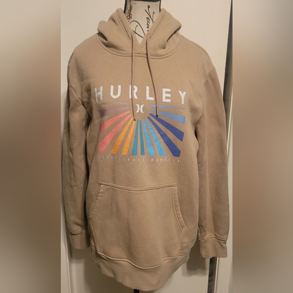 Hurley Tan Rainbow Starburst Hoodie Sz Large